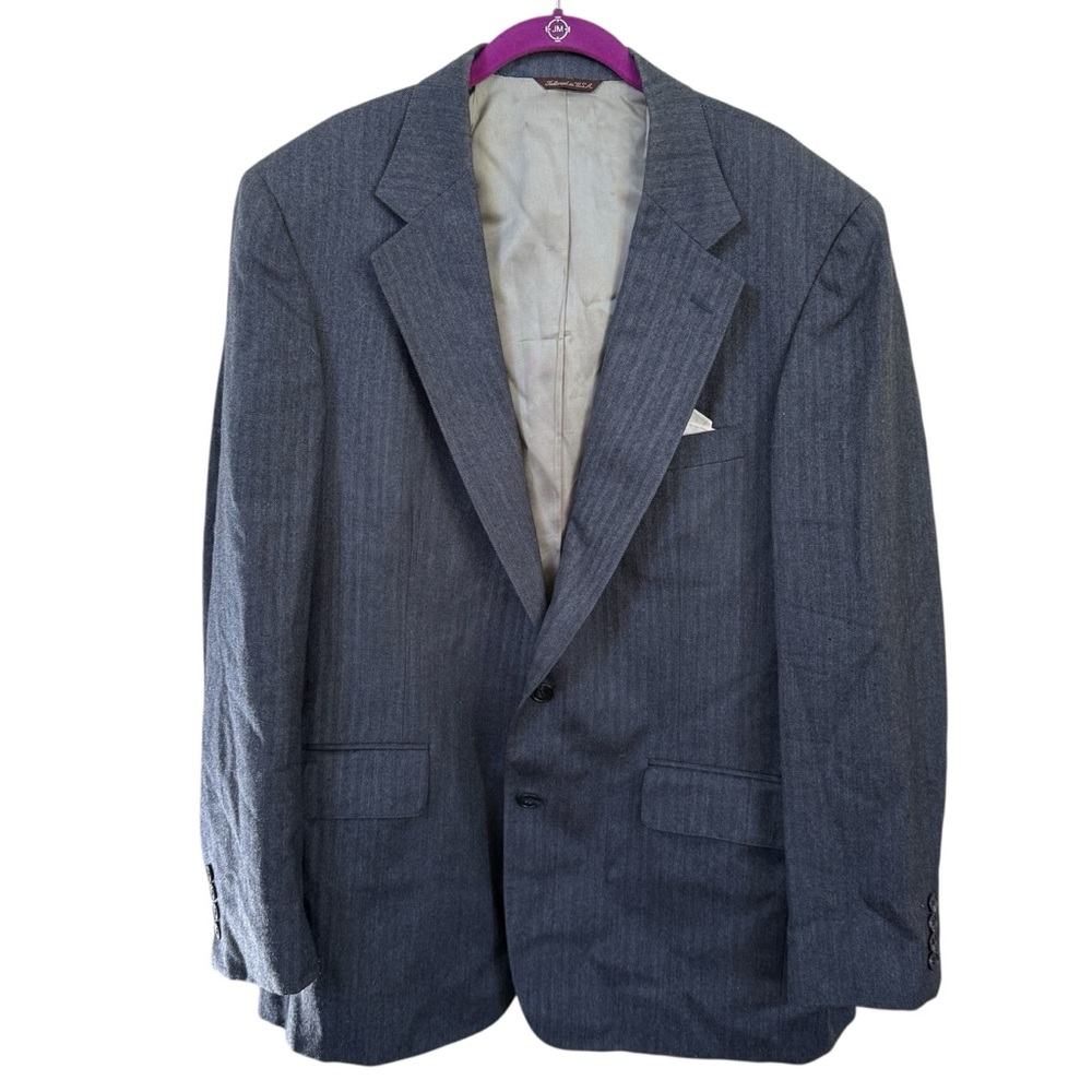Cricketter Gray Herringbone Wool Blazer Sport Coat‎ Men’s 40R Tailored Jacket